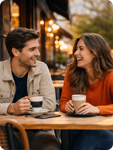 Dos personas disfrutando de buena compañía